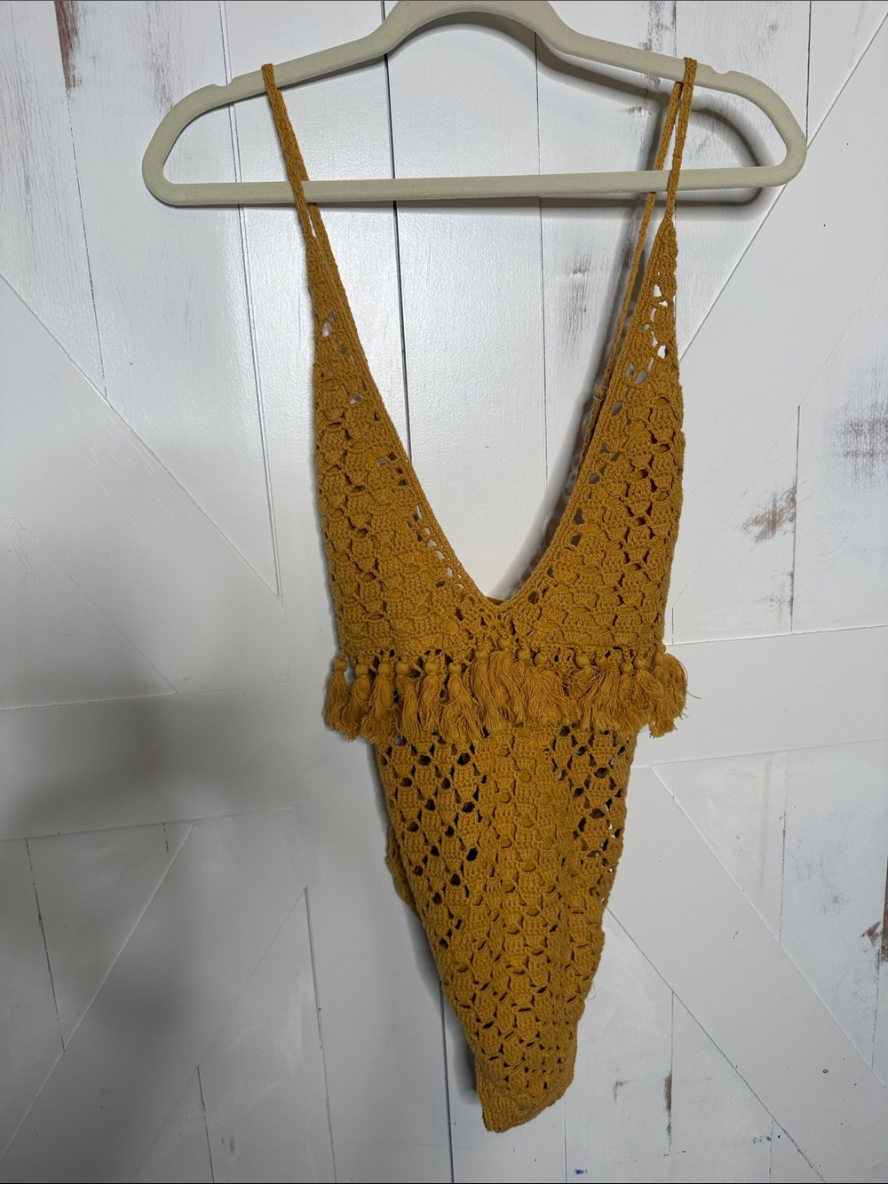 Revolve Somedays Lovin Mystify Crochet One-Piece in Saffron - Picture 10 of 13